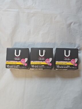 U by Kotex Balance Daily Wrapped Panty Liners-Three 18ct Packs